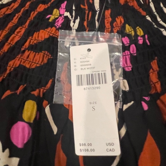 nwt anthropologie arielle sleep Vibrant Orange and Black Maxi Dress - Picture 4 of 8
